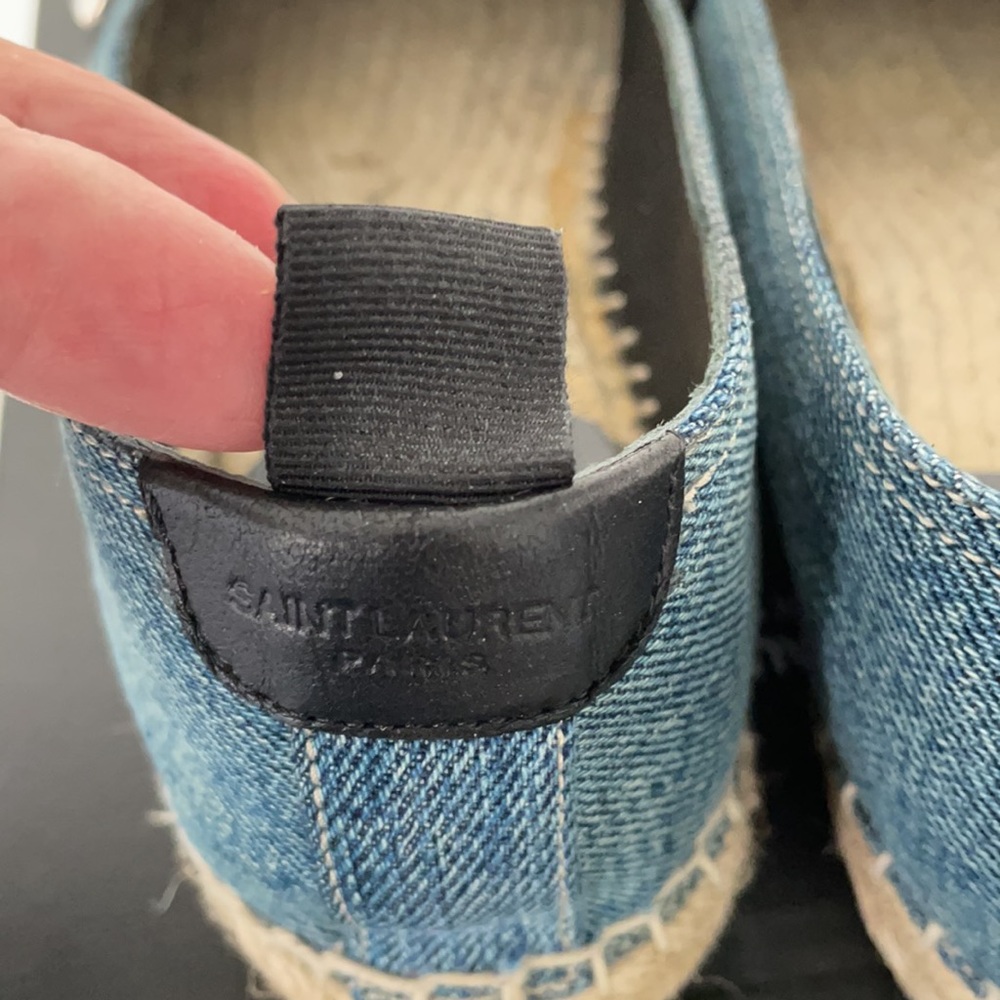 Saint Laurent espadrille denim dirty/mat Napa light blue/Nero in the box - Picture 6 of 11